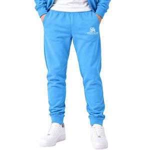 <b>Light</b> Blue Men's Jogger <b>Trousers</b> Elastic Waist Sports Pants Tapered Leg Sweatpants With Side Pockets Casual Activewear - Product Image 1