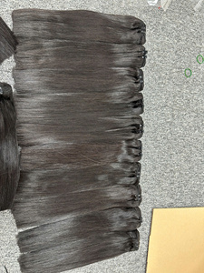 Extensions de cheveux humains vierges Remy soyeux et lisses, super double drawn, double trame, cheveux du Vietnam, 100g - Product Image 4