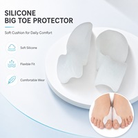 En gros, protège-doigts en gel de silicone blanc souple, correcteurs d'hallux valgus pour le soin quotidien des pieds, la marche et les chaussures de sport