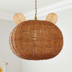 Handmade rattan lampshade night lighting lamp for kids bear shaped <b>pendant</b> <b>light</b> lampshades - Product Image 1