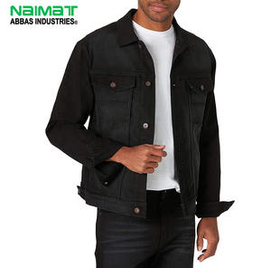 Veste en jean noire pour homme, style classique décontracté, coupe ajustée, en coton, pour le streetwear, nouveauté - Product Image 1