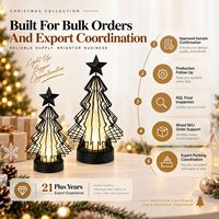 Vente en gros : Lumière LED pour sapin de Noël en fil métallique noir avec étoile sur le dessus pour la décoration de table moderne des fêtes, destinée aux acheteurs en gros
