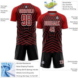 Dernier design, uniforme de football 100% polyester, nouveau style, uniforme professionnel pour adultes, qualité supérieure, couleur personnalisée, séchage rapide - Product Image 3