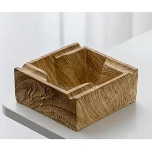 Durable Quality Walnut Wooden Cigar <b>Ashtray</b> With 2 Slots Wood Inlay Tabletop Smoking Accessory For Home Bar And Office - Product Image 4