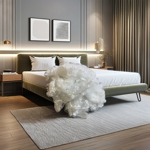 Fibra de Poliéster Reciclada 7D HC AA Blanca Sin Silicona, Fibra Cortada de Poliéster Reciclado 15D, Ecológica, Certificada por GRS, Vikohasan, Relleno Crudo para Hilado - Product Image 1