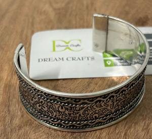 Brazalete de Cobre con Hermoso Diseño en Relieve, Brazalete Ancho Grabado, Joyería para Mujer, Pulseras Promocionales de Cobre Puro, Resistentes al Agua - Product Image 2