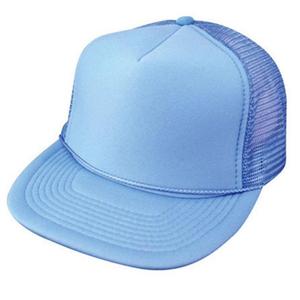 <b>Light</b> Blue Mesh Trucker <b>Hat</b> 6-Panel Adjustable Snapback Casual Cap Unisex Adult Performance Cycling Party Spring Summer Sports - Product Image 1