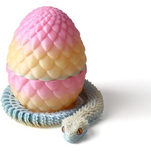 Giocattolo Realistico di Serpente 3D con Articolazioni Flessibili, Stampato in 3D con Uovo all'Interno, Design Fedele alla Realtà per Collezionisti - Product Image 3