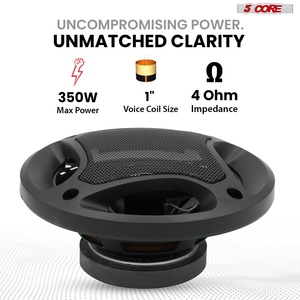 Haut-parleurs coaxiaux 5 voies pour portières de voiture, 5 paires, 350W, 4 ohms, système audio 2 voies avec super tweeter - Product Image 2