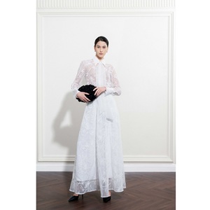 Blusas Elegantes para Mujer, Venta Caliente, ODM HAUTE LACE TOP, Encaje Floral, Puños Estructurados, Tallas Grandes - Product Image 3