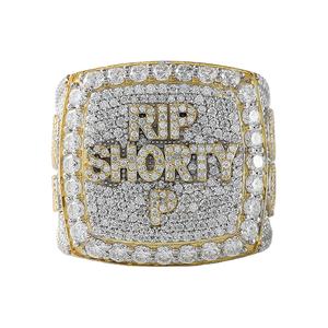 Popular Design Round Brilliant Cut Lab Grown <b>Diamond</b> Square Design Customized Letter Men's Hip Hop Ring - Product Image 1