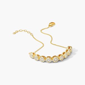 สร้อยข้อมือทองคำขาว 14K ทรงกลม ประดับเพชรเลี้ยงในห้องปฏิบัติการ ดีไซน์หรูหราสำหรับผู้หญิง - Product Image 2