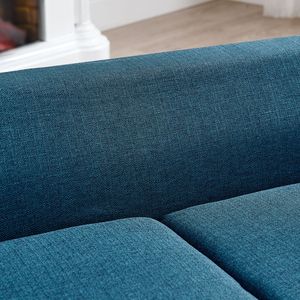 Moderno divano rettangolare per animali domestici con cuscino morbido comodo schienale braccioli blu per cani medio-grandi per soggiorno - Product Image 4