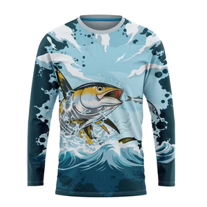 Custom Logo Printed Spandex/Polyester Mens Long Sleeve Pullover <b>Fishing</b> Hoodie UPF50 UV Breathable Quick Dry Performance - Product Image 3