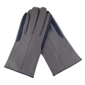 Gants en cuir pour écran tactile, longueur poignet, doublure thermique en soie, respirants, pour usage quotidien en hiver, style uni, tailles 9, 10, 11 - Product Image 2