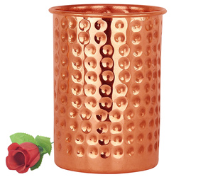 Smooth Finish Copper Glass Tumbler Plain Ayurvedic Drinking Water Cup Metal Copper <b>Drinkware</b> - Product Image 6