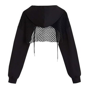 Sudaderas con Capucha Cortas Personalizadas para Mujer, Color Sólido en la Parte Delantera, Tejido de Lona Transpirable Antipilling, Venta al por Mayor para la Temporada de Invierno - Product Image 2