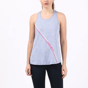 เสื้อกล้ามผู้หญิงสีเทา ปี 2026 คอกลม ผ้าถัก ระบายอากาศได้ดี สไตล์สปอร์ต พิมพ์ลายตัวอักษรด้านหน้า ผลิตจากโพลีเอสเตอร์ 100% - Product Image 1