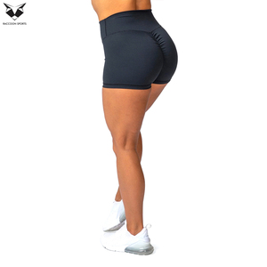 Shorts de sport, fitness et yoga personnalisables en tissu extensible de qualité supérieure, couleur unie, modèle 2026 – Fournisseur fiable - Product Image 2