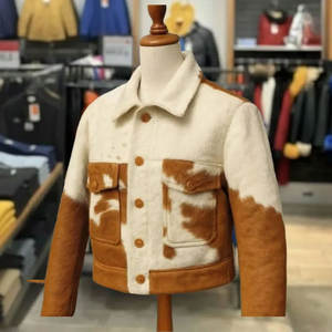 Vestes en cuir véritable pour hommes, style tendance, cuir de vachette de qualité supérieure, veste de motard, vêtements d'extérieur, veste d'hiver - Product Image 4