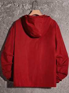 Conjunto Deportivo Ligero Resistente al Agua y al Viento para Hombre, Chaqueta con Capucha y Cierre de Media Cremallera, Corte Regular, Tejido de Poliéster - Product Image 3