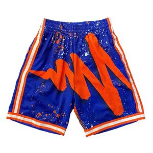 Pantalones cortos de malla para hombre, nuevos, elegantes, personalizados, con estampado por sublimación, cintura flexible, 100% poliéster, cortavientos, para gimnasio. - Product Image 1