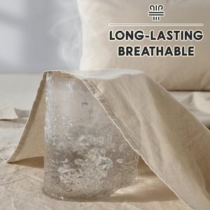 100% <b>Linen</b> Woven Modern Grade 4-Piece Bed Sheet <b>Set</b> Natural <b>Linen</b> Color 100TC Solid Pattern Eco-Friendly All-Season - Product Image 3