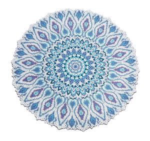 Colourful Mandala Style Embroidered Satin <b>Table</b> <b>Mat</b> Beaded Placemat for Dining Wedding Home Hotels Parties at Discount Price - Product Image 1