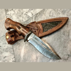 A&M ENTERPRISES Handmade Damascus Steel Hunting Knife Fixed Wooden Handle Industrial Grade Outdoor Survival Utility OEM - Product Image 4