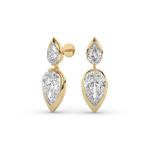 Pendientes de Diamante de Laboratorio Premium de 3.70Ct, Corte Brillante en Forma de Pera, Oro de 14KT, Certificado IGI, Estilo Único para Mujer, Joyería Fina Ligera, B2B - Product Image 2