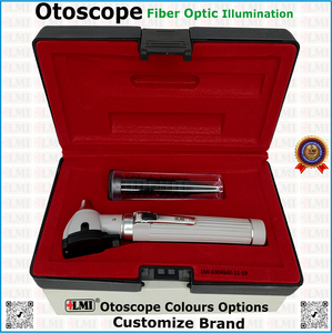 Ensemble d'instruments d'otoscopie à fibre optique médicale avancée, gris, manuel, certifié CE, certifié ISO13485, garantie de 3 ans, chirurgie générale - Product Image 3