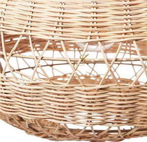 Custom Bell Rattan Lampshade Open Weave Bamboo Pendant <b>Light</b> Cover Rustic E27 Tiered Ceiling Hanging <b>Chandelier</b> for Living Room - Product Image 4