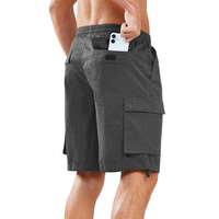 Shorts décontractés pour hommes personnalisés OEM, logo frontal, 100% coton satiné 320g, tissé respirant, taille mi-haute, taille élastique unie, vente en gros