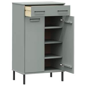 Zapatero de Madera de Pino Sólido en Gris con Estructura Metálica de Capacidad Media - Product Image 5