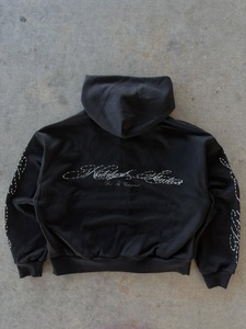 Sweat à capuche zippé Music Saved Me pour homme, streetwear, noir, coton, molleton français, coupe classique, vêtements d'automne - Product Image 4