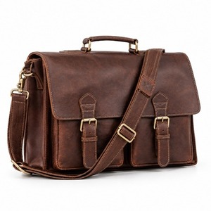 Premium Handmade Real Leather <b>Small</b> Sport Messenger <b>Bag</b> Crossbody Shoulder Satchel <b>Laptop</b> Work Office Travel Unisex Business - Product Image 4