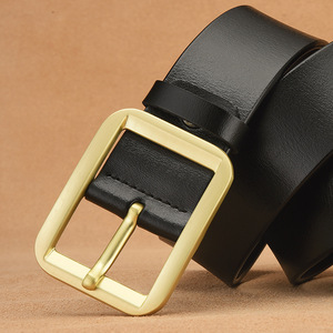 Cinturón de Cuero Genuino Retro con Hebilla de Pin, Personalizado, Casual, de Moda para Hombre, en Oferta - Product Image 3