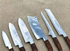 Custom Handmade Six-Piece Chef <b>Set</b> 67-Layer Stainless Steel Blades up to 3.9in Straight Edge Ambidextrous <b>Sharp</b> Durable Wooden - Product Image 2