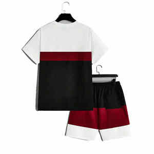 Ensemble T-shirt et Short Homme Été 2026 Personnalisé, Prix de Gros, Deux Pièces Respirantes 100% Coton Style Urbain - Product Image 2