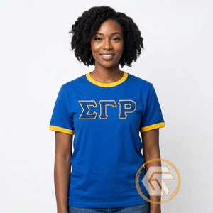 T-shirt de sororité Sigma Gamma Rho pour femmes, en mélange polyester/coton, haute qualité, respirant, séchage rapide, écologique, style grec - Product Image 4