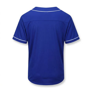 Camiseta de béisbol de malla de alto rendimiento con logo personalizado para hombre, uniforme deportivo en blanco con botones completos, transpirable, al por mayor, manga corta - Product Image 2