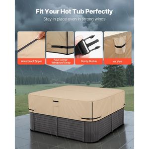 Housse de bain à remous extérieure 85 x 85 x 20 pouces en tissu Oxford robuste, résistante aux intempéries et imperméable - Product Image 5