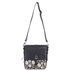 Sac bandoulière en cuir véritable à rabat motifé, sacoche pour ordinateur portable, grande capacité, léger, pour les voyages et l'usage quotidien - Product Image 1