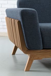 Fauteuil lounge scandinave moderne avec structure en teck massif - Product Image 3