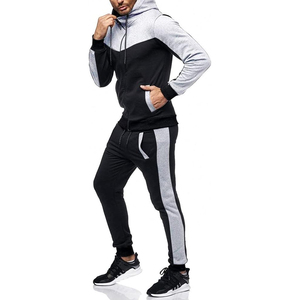 Men Hooded Tracksuit <b>Set</b> Full Zip Hoodie Jogger Pants Casual Sportswear Gym Running Outfit for Daily Training - Product Image 3