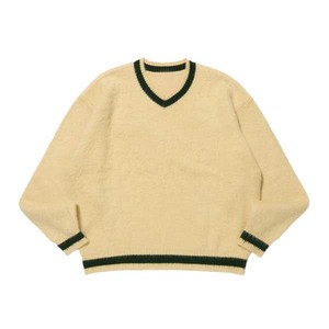 Varsity College Style Knit Sweater Soft V-Neck Slim <b>Fit</b> Pullover Sophisticated Solid Color Ladies Winter <b>Jumper</b> Breathable 2026 - Product Image 1