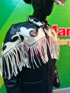 Genuine leather <b>western</b> <b>jacket</b> Fringe leather <b>jacket</b> men Turn-down collar leather <b>jacket</b> Regular fit autumn <b>jacket</b> - Product Image 6