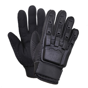 Guantes de cuero con protección rígida en la parte posterior, guantes tácticos con nudillos reforzados para paintball, guantes de seguridad para carreras. - Product Image 1