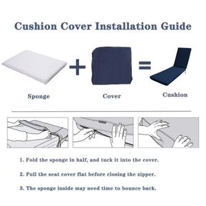 Lot de 2 coussins de remplacement bleu marine pour chaise longue d'extérieur, coussin de siège pour mobilier de patio, pour ensemble de chaises longues - Product Image 4