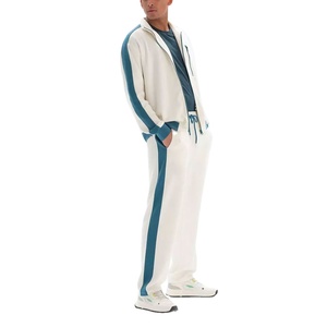 Sudadera con capucha lavada con ácido bordada desgastada con parche desteñido solar personalizado y pantalones de chándal conjunto chándal apilado acampanado para hombre 2026 - Product Image 4